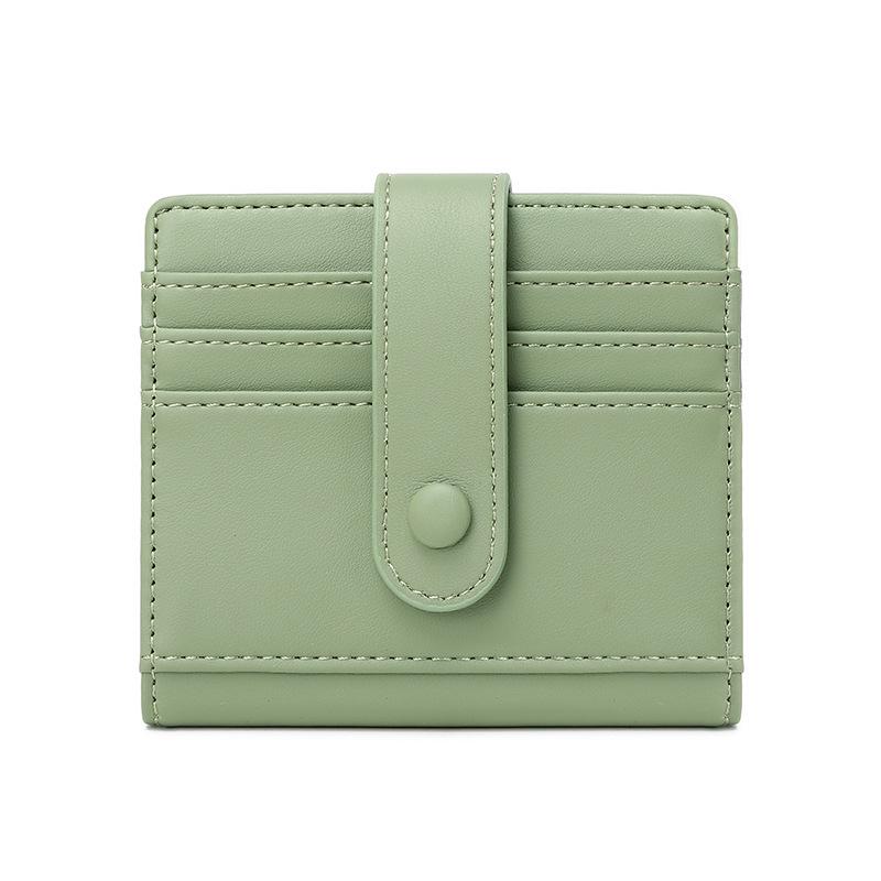 Cross-border RFID Anti-Magnetic Women's PU Wallet - Solid Color, Lightweight, Buckle Closure, Short Coin Purse & Card Holder