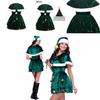 Gorgeous Women Christmas Tree Cosplay Costume Plus Size Xmas Dress Cloak Hat Party