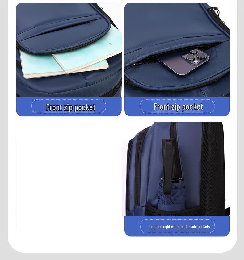 Men's Business Backpack - Simple, Solid Color, Daily Commute or Student Laptop Bag