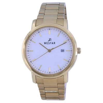 White Dial Gold Tone Stainless Steel Quartz 50243 GPN 101 Men's Watch