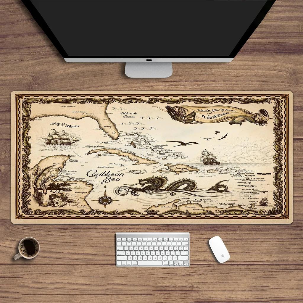 Starověká mapa Středozemě Podložka pod myš Velká plocha XXL Herní Kancelář Stolní počítač Koberec Podložka pod notebook Stůl Kobereček pod klávesnici