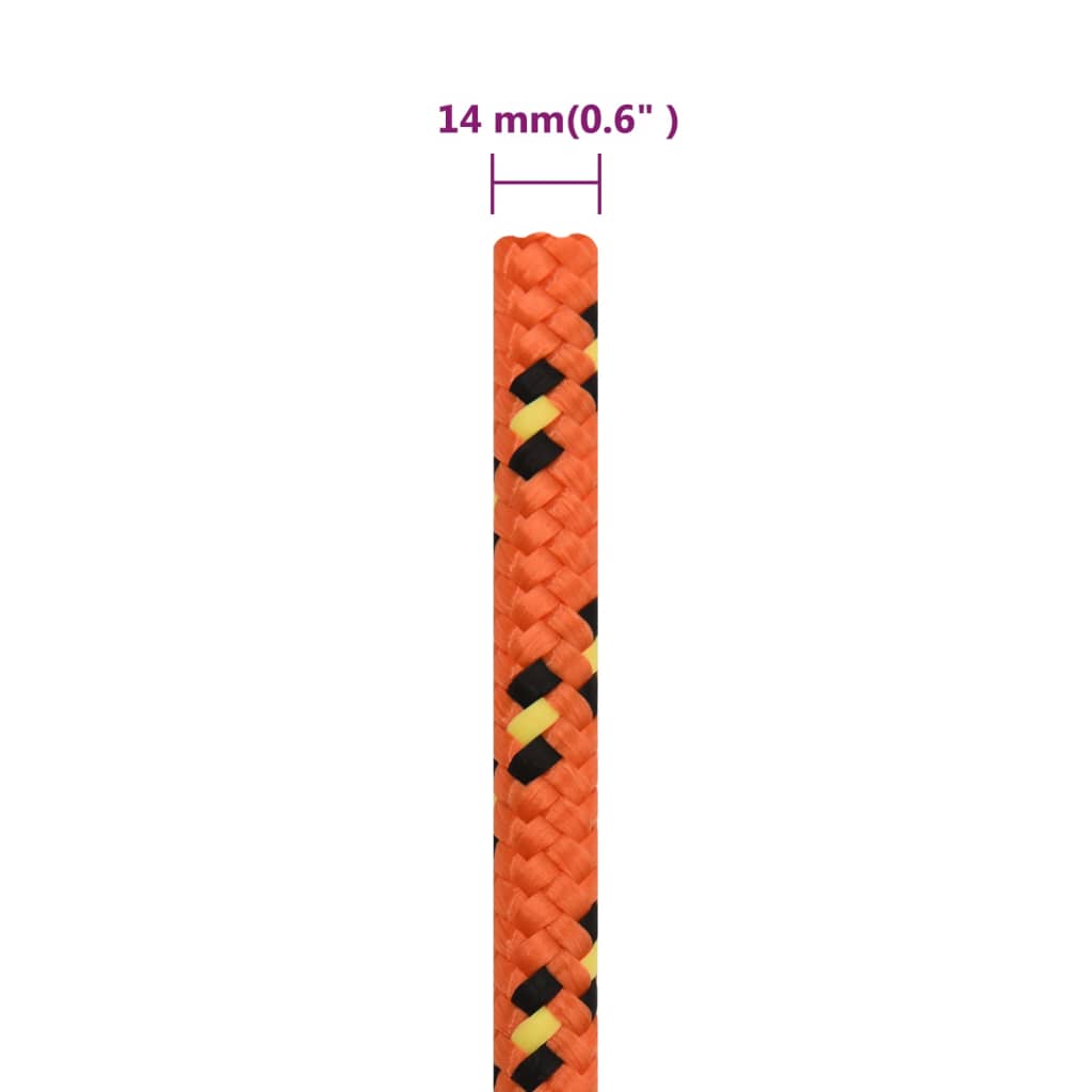 Boat Rope Orange 14 Mm 50 M Polypropylene