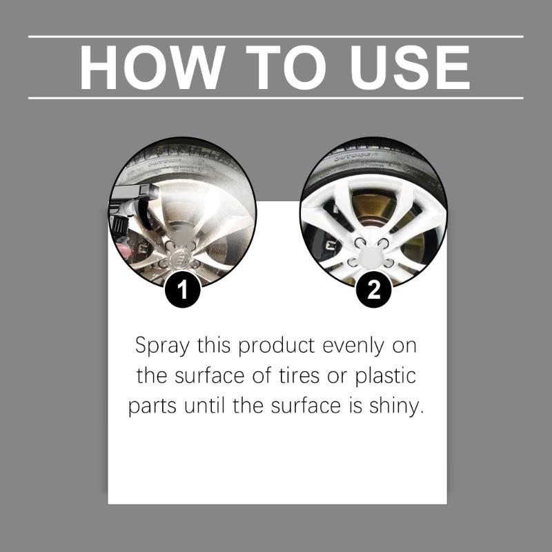 120ml Car Coating Black Wet Look Tire Polisher Shine Dressing Tire Dressing Sprayer Polishing Brightener