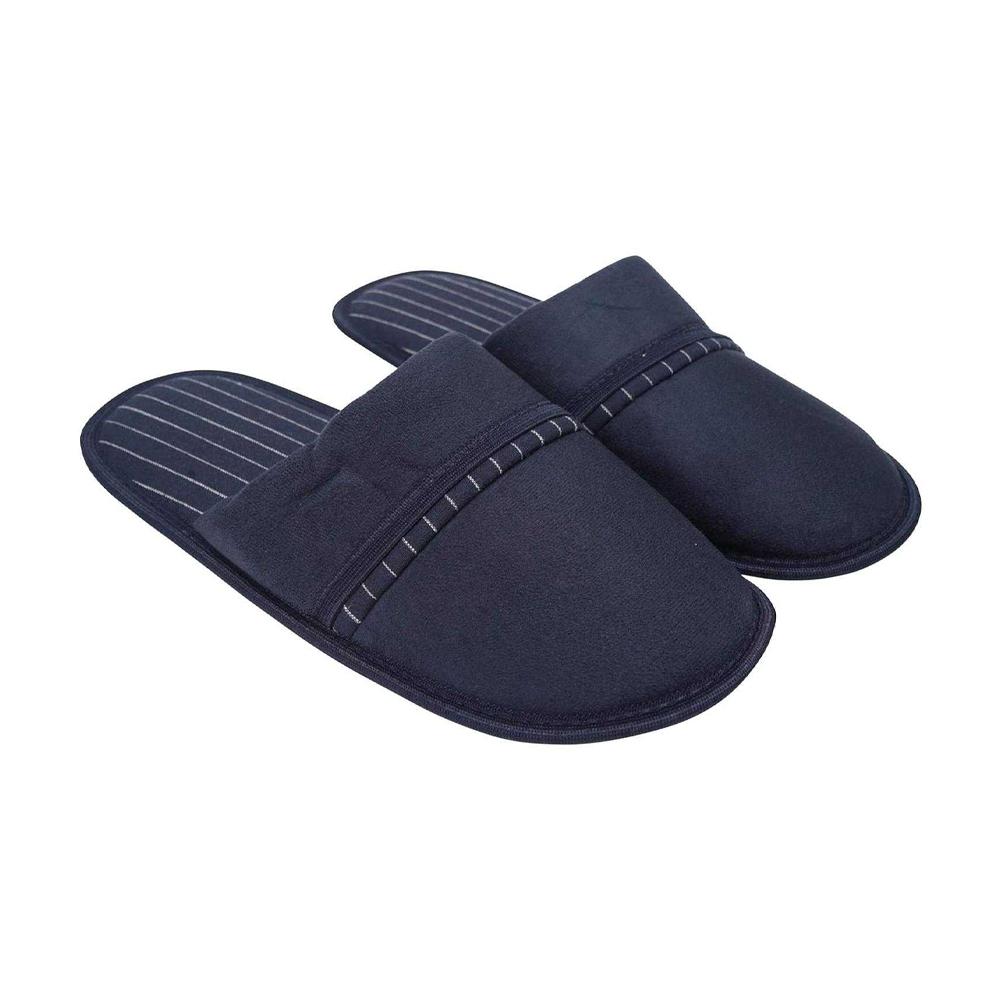 Keanu Mens Pinstripe Slip-on Mule Slippers