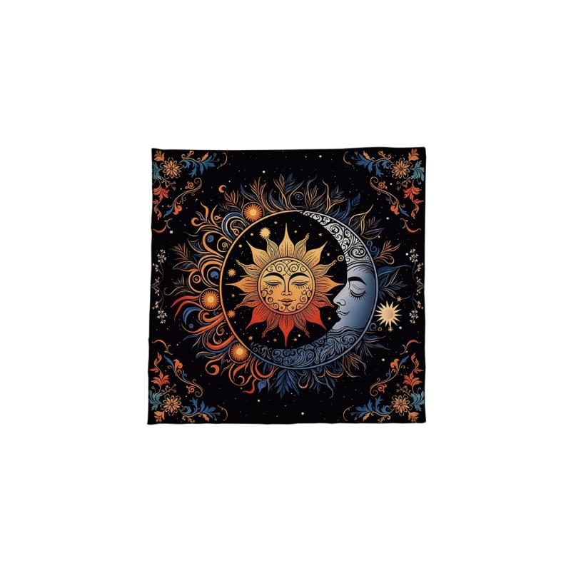 

Tarots Tablecloth Sun Moon Pattern Astrology Altars Cloth Divinations Card Table Cloth Tapestry Witchcrafts Supply A 50x50cm