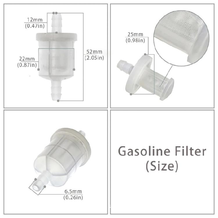 Heavy Duty Motorcycle Fuel Filter 6.5MM Plastic Metal Mixing Build Motorcycles Gasolines Filter Simple Installation