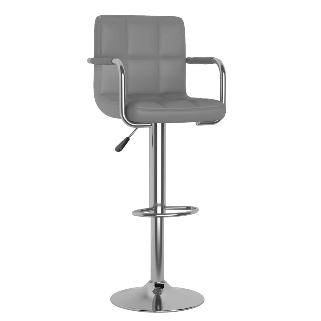 vidaXL Barhocker 2 Stk. Grau Kunstleder