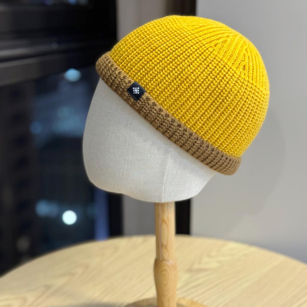 Landlord Knitted Hat for Men and Women Short Watermelon Woolen Hat Dome Cold Hat Autumn and Winter Warm Casual Pullover Melon Skin Hat
