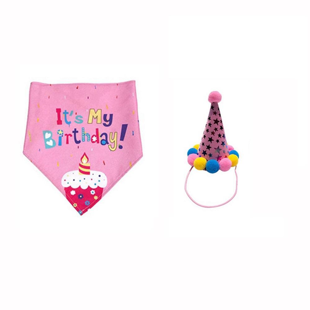 1 Set Cute Pet Caps Triangle Bibs Sequin Design Headwear Cap Hat Cat Dog Birthday Costume Pets Accessories