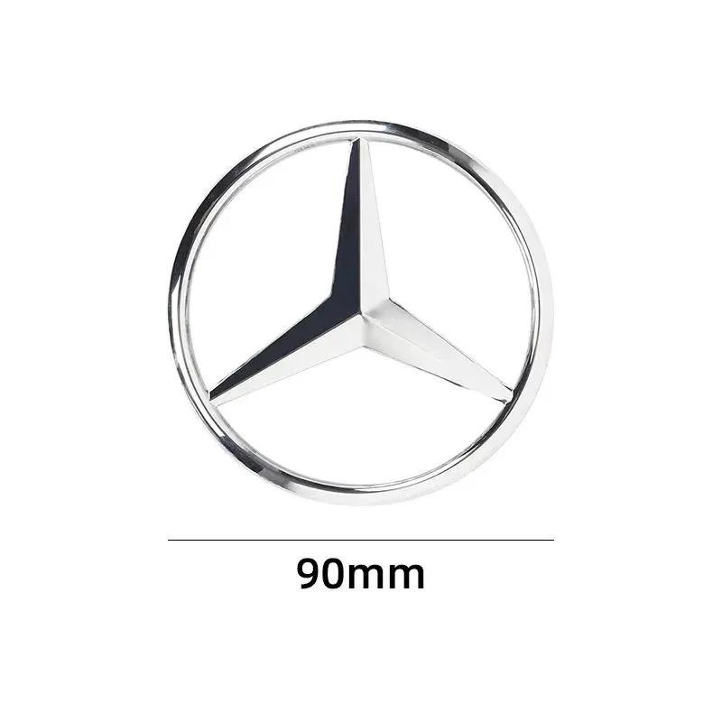 For Mercedes Benz 90MM ABS Car Rear Badge Sticker Trunk Emblem Decal A B C E S class GLA GLC CLA GLK GLE W204 W205 W212 PB2