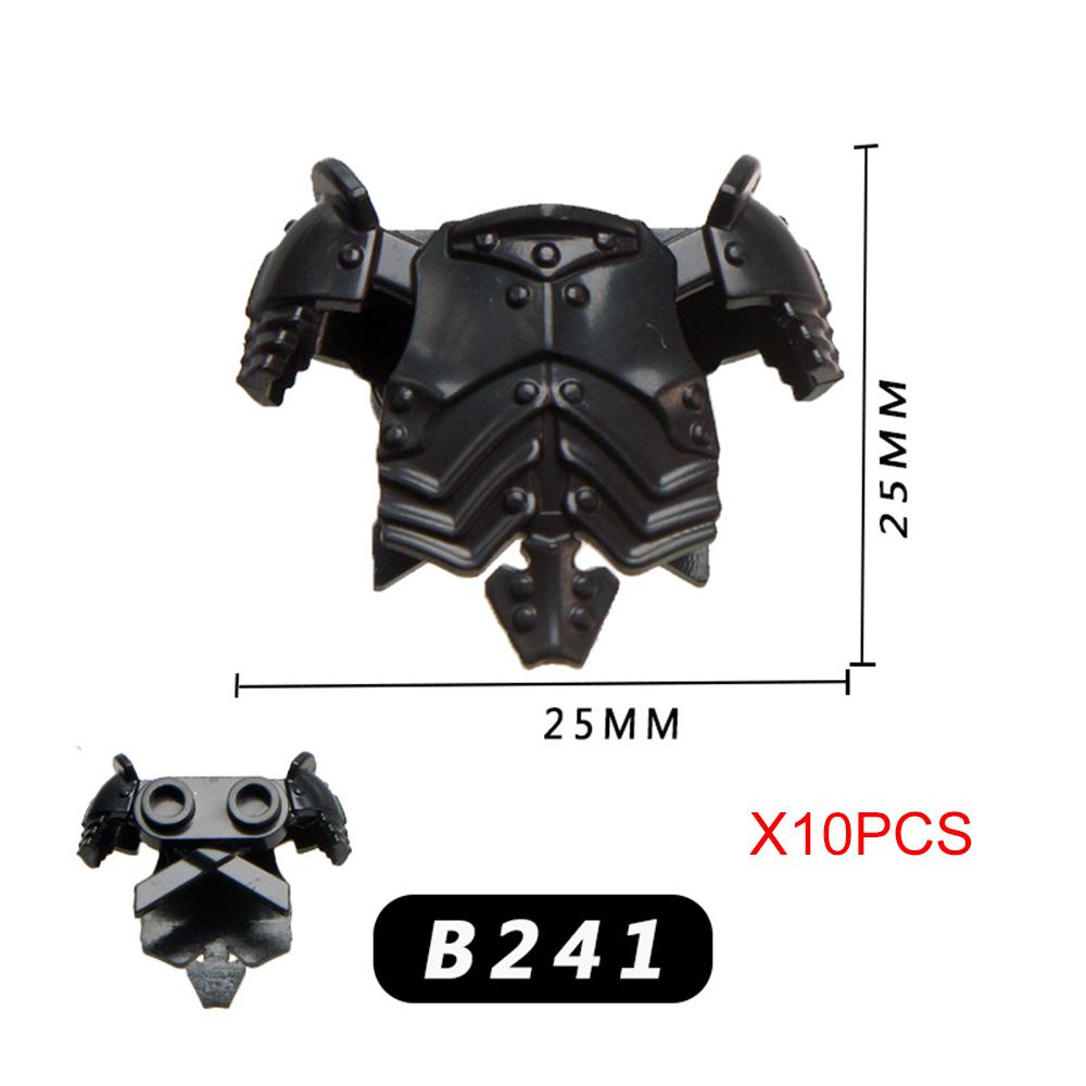 10PCS SET Medieval Times Weapon Accessories Armor Helmet Assembly Scenes Building Blocks DIY Toy Accessories For Children Gifts