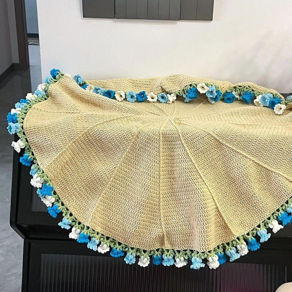 Crochet Flower Bouquet Blanket Artificial Knitted Blanket  For Girlfriend and Mom Gift