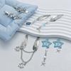 7pcs Fringed Chain Five Pointed Star Hair Clip Set Korean Hairpin Fashionable Hair Ornament Hair Styling Decorative Clip