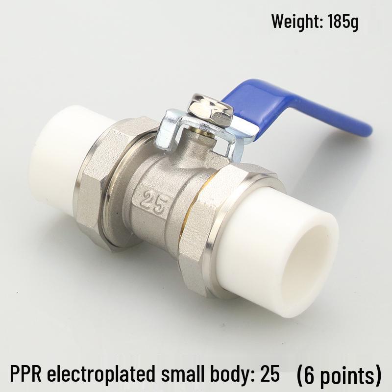 High-Temperature PPR Ball Valve: Double Union, Copper, Hot Melt, Sizes 20-75, Water Pipe & Switch