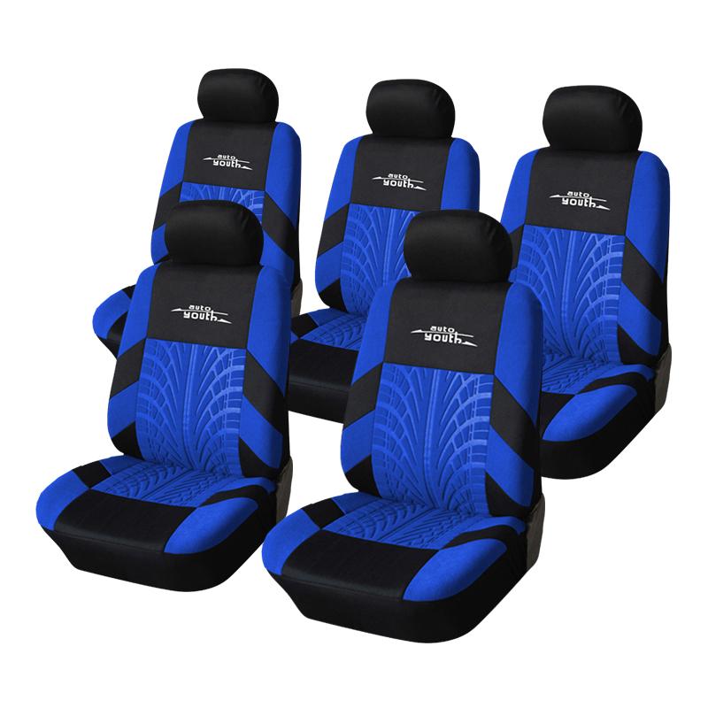 2/5pcs Car Seat Covers Set Universal Fit Most Cars Covers with Tire Track Embroidery Detail Styling Car Seat Protector