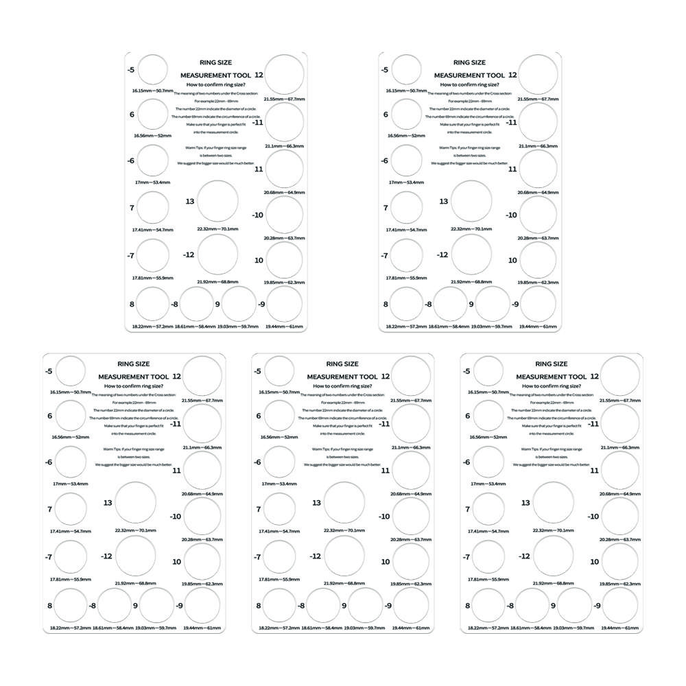 Mini Ring Measuring Paper Card - 5-13 Us Ring Measuring Tool Circumference Diameter Measuring Ring