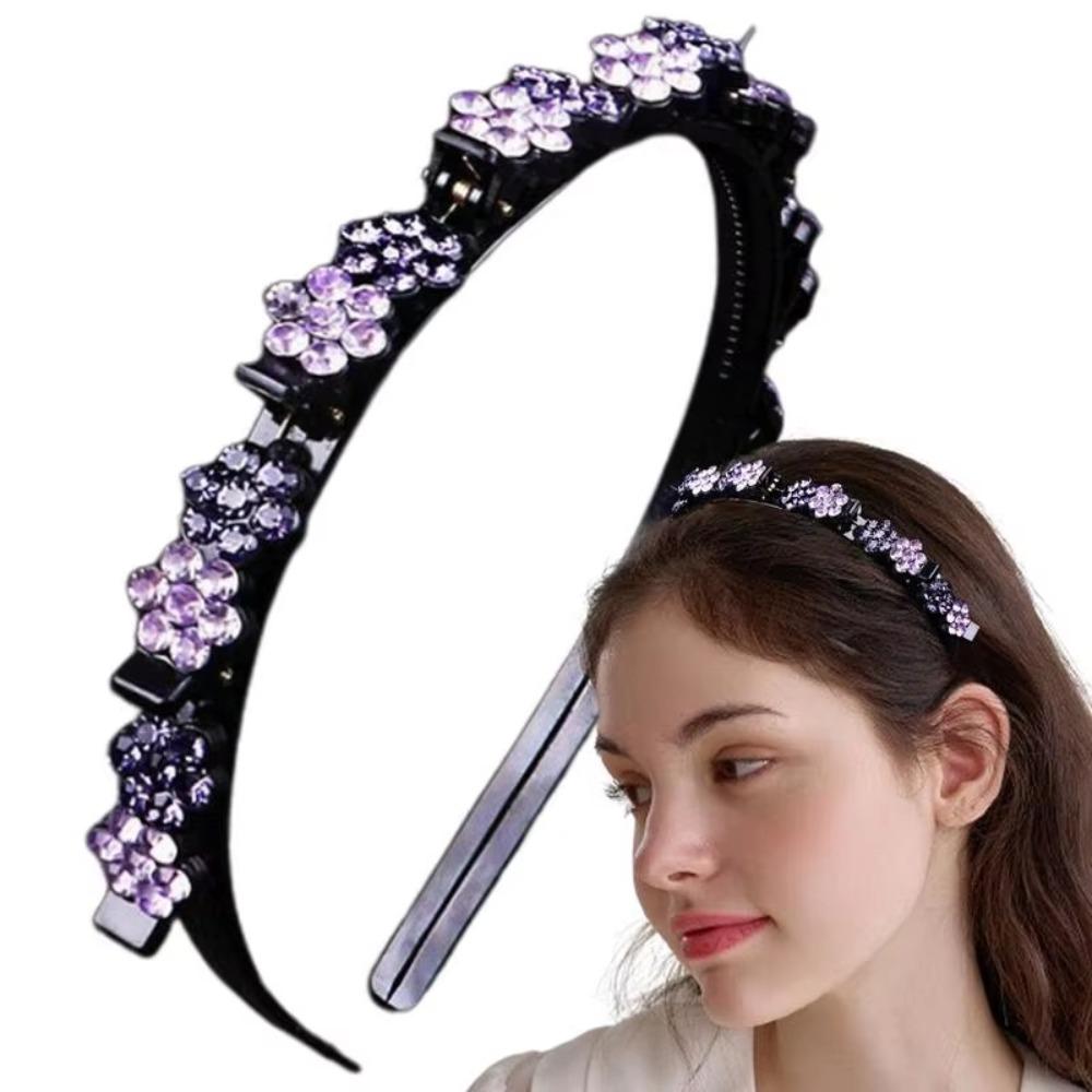 Plum Blossom Hair Bands with Clips Elegant Toothed Clip Braided Hairband  Gifts