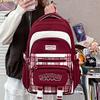 Schoolbag High Value Plaid Contrasting Color Backpack Female Campus Style Student Schoolbag Large Capacity Lightweight College Style Casual Backpack