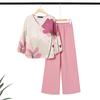 ZANZEA Bluză și pantaloni cu flori pentru femei Seturi de costume casual din două piese