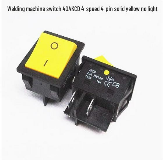 40A High-Power KCD4 Rocker Switch for Welding Machine with Light, Ship-Shaped, Four-Pin, Red/Green