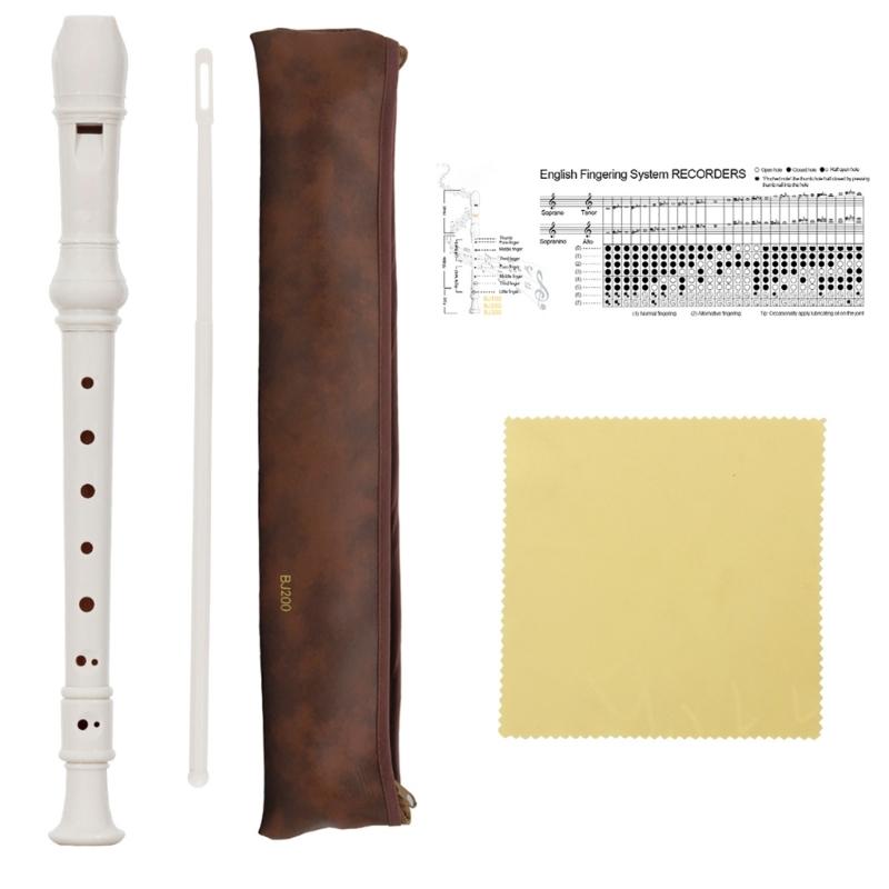 B Key Soprano Vertical Flute 8 Hole Music Recorder Removable Baroque Clarinet белый