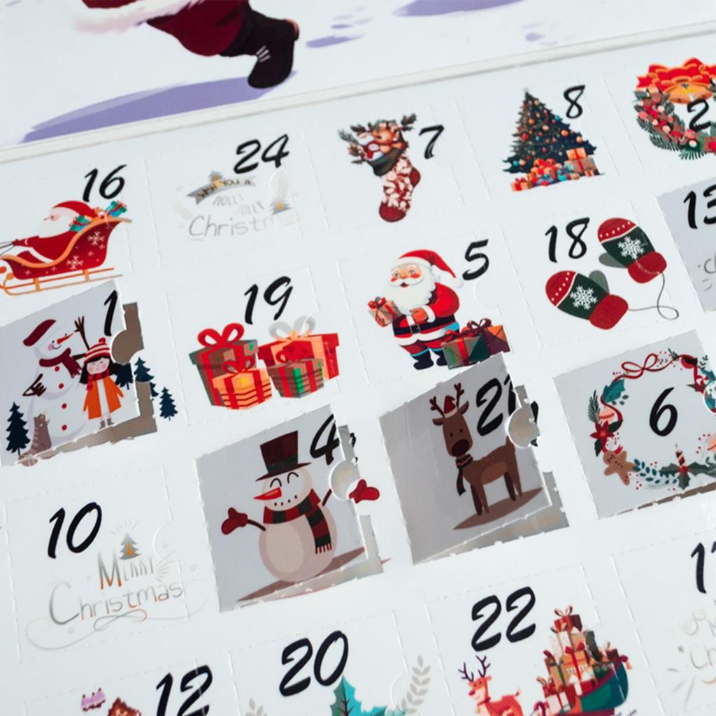 Merry Christmas Advent Boxes Empty Christmas Arrival Calendar Box Snowflake Countdown Calendar Gift Hand Tear Countdown Box
