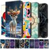 Skórzane Etui Pokrowiec na Telefon dla Samsung Galaxy A57 A37 A27 A17 A07 4G 5G A576 Klapka Portfel Magnetyczny Malowany Kwiat Jeleń Fundas