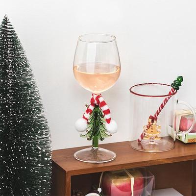 Simple Ins Wind Christmas Wine Glass Stained Glass Wine Glass Christmas Tree Decoration Goblet