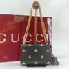 GUCCI Bee & Star Shoulder Bag Crossbody Chain Strap Gold Hardware Leather 432182 Padlock Black Women's
