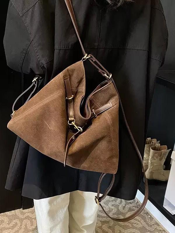 Suede Retro Multi-Functional Chic Crossbody Shoulder Bag and Backpack
