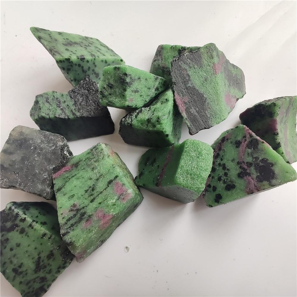 Natural Epidote Mineral Fuchsite Crystal Stone Rock Chips Specimen Healing Collection Natural Crystal Fish Tank Stone