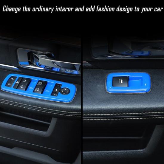 Blue Window Lift Switch Cover Trim for Dodge Charger/Durango 11+/RAM 1500 10-17