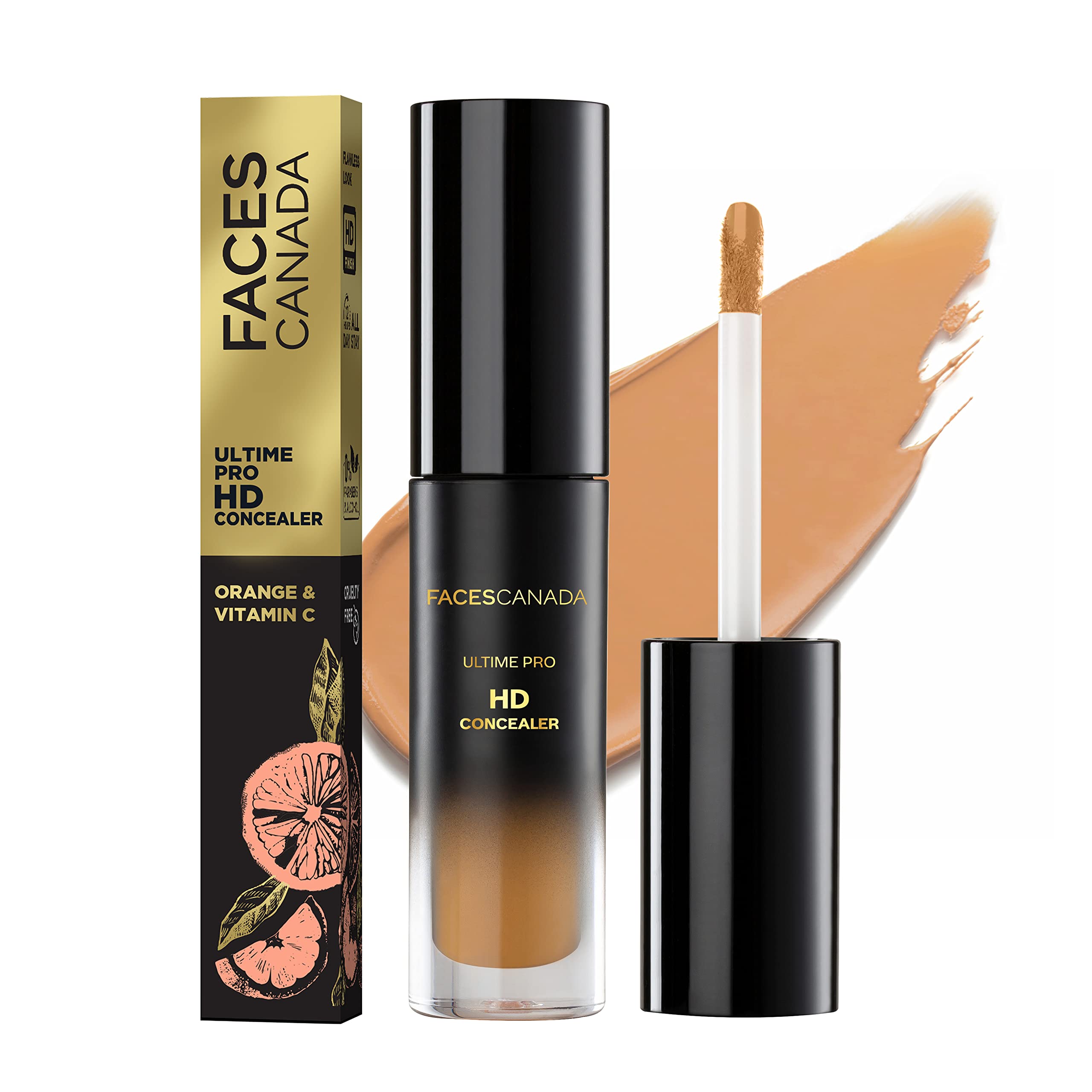 

FACESCANADA Ultime Pro HD Medium Coverage All Skin Type Liquid Concealer - Toffee Love 04, 3.8ml | Natural Matte Finish | 12HR Long Stay | Blemis