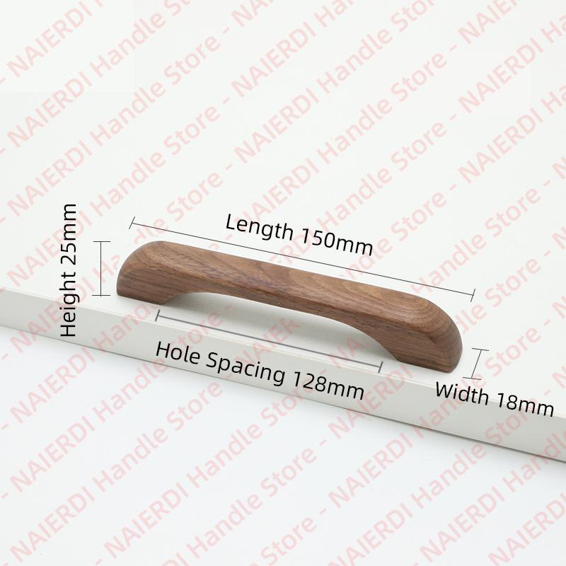 NAIERDI Solid Wood Cabinet Handles Modern Single Hole Wooden Pulls Octagon Round Knobs for Kitchen Cupboard Wardrobe Hardware