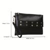 1 Piece Women's Clutch Bag, Solid Color Envelope Handbag with Rivet Inlay, Zipper Closure, Lined Suitable for Work, Commute, Date, Party