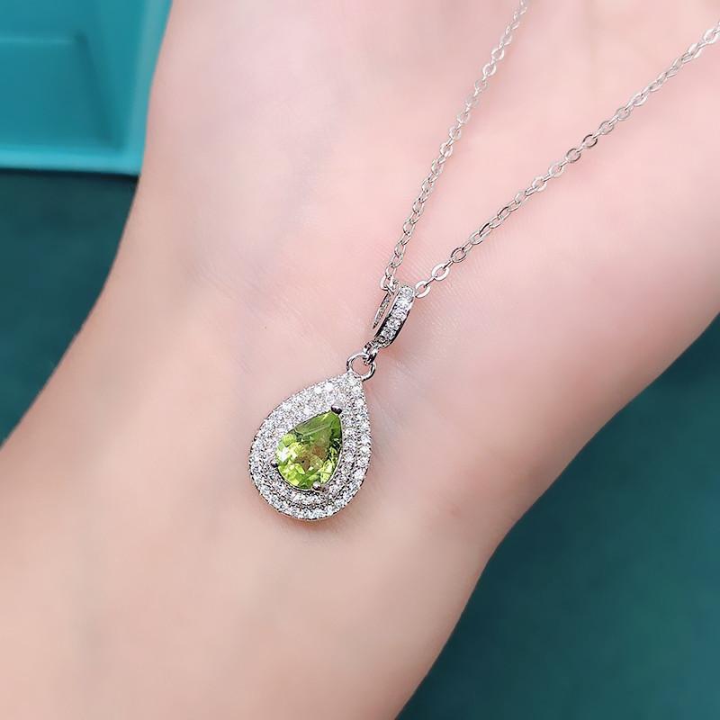 Fashionable Water Droplet Pendant Necklace Collarbone Chain, Available In Multiple Colors, Pear Shaped Cut Synthetic Zircon, Elegant Jewelry