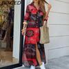 BITCED Women's Spring/Autumn Fashion: Sensual Single-Breasted Button-Down Shirt Dress Loose-Fitting Polo Neck Dress