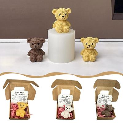 1/3PCS Mini Bear In Box, My Little Worry Bears with Support Card, Cute Pocket Bear Hug Keepsake Gift for Friends Kids Birthday
