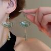 Hook Piercing Chinese Style Earrings Leaf Exaggerated Long Earrings  Hipster
