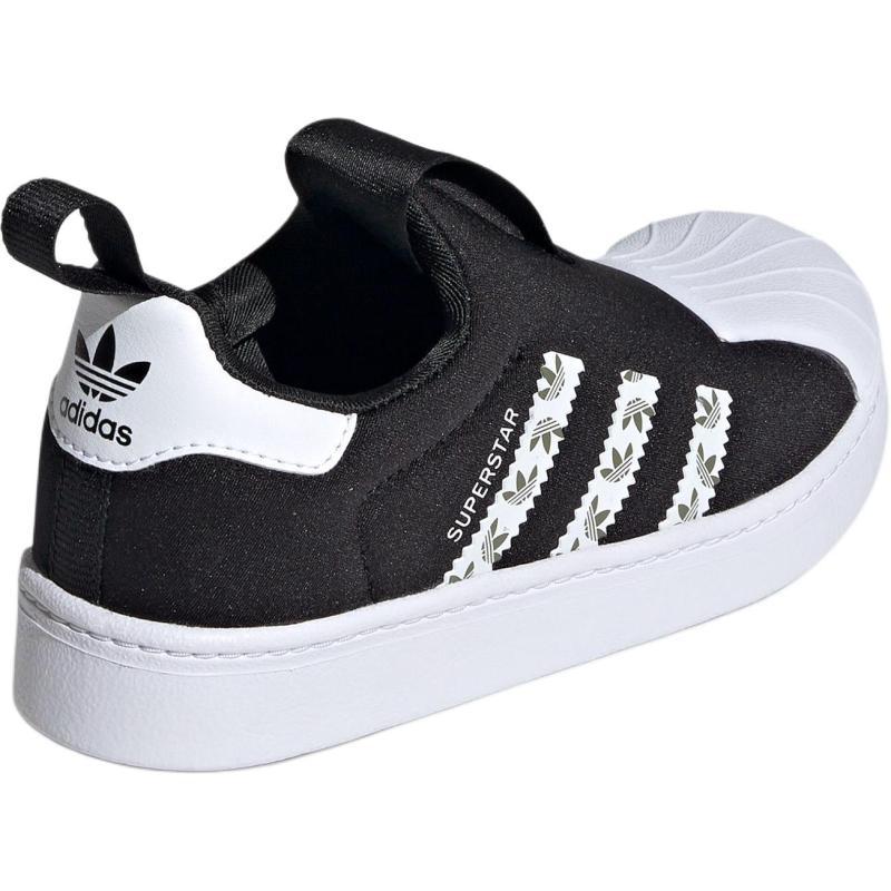 Adidas Originals SUPERSTAR 360 Abrasion Resistant Low top Skateboard Shoes Black White Children Aged 3 7 Years Old Sneakers IH3049