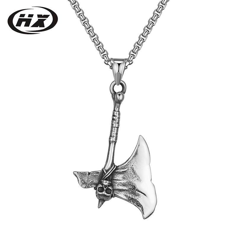 

Томагавк Викинг Кельтский Череп Нержавеющая Сталь Мужское Ожерелье