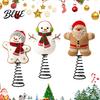 Cute Snowman/Santa Claus Treetop Ornament with Festive Party Spring Base Childlike Fun Tree Topper Wool Felt Christmas Topper  Holiday Xmas