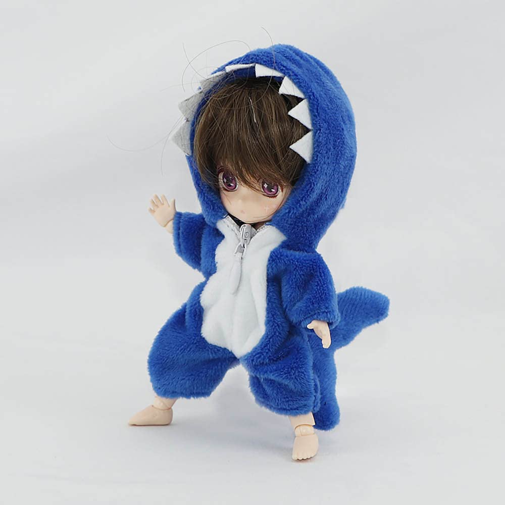 niannyyhouse Obitsu 11 BJD Doll Megalodon Monster OB11 Size Outfit Clothes, Coveralls, 1/12 Clothes, Clothes, Pajamas, (Blue)