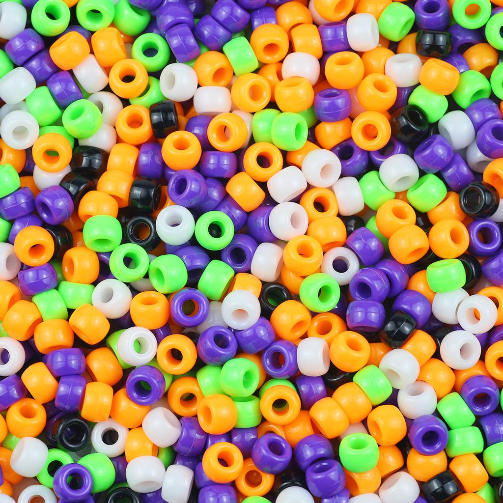 200-1200Pcs multi-colored Large Hole Pony Beads Plastic Beads For Bracelets Making DIY Crafts Jewelry Key Chains And Decorations