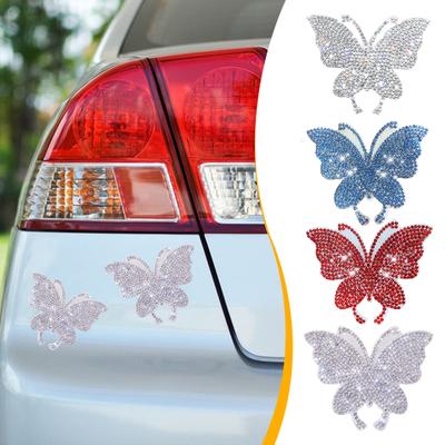 4ks Butterfly Car Stickers Šumivé kamienkové samolepiace Samolepky na auto s jednoduchou aplikáciou pre jedinečnú dekoráciu interiéru auta