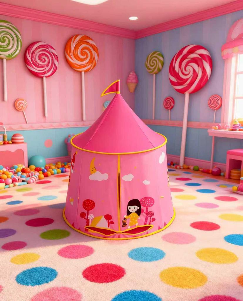 Dreamy Princess Pink Play Tent for Girls - Indoor Kids' Indian Yurt
