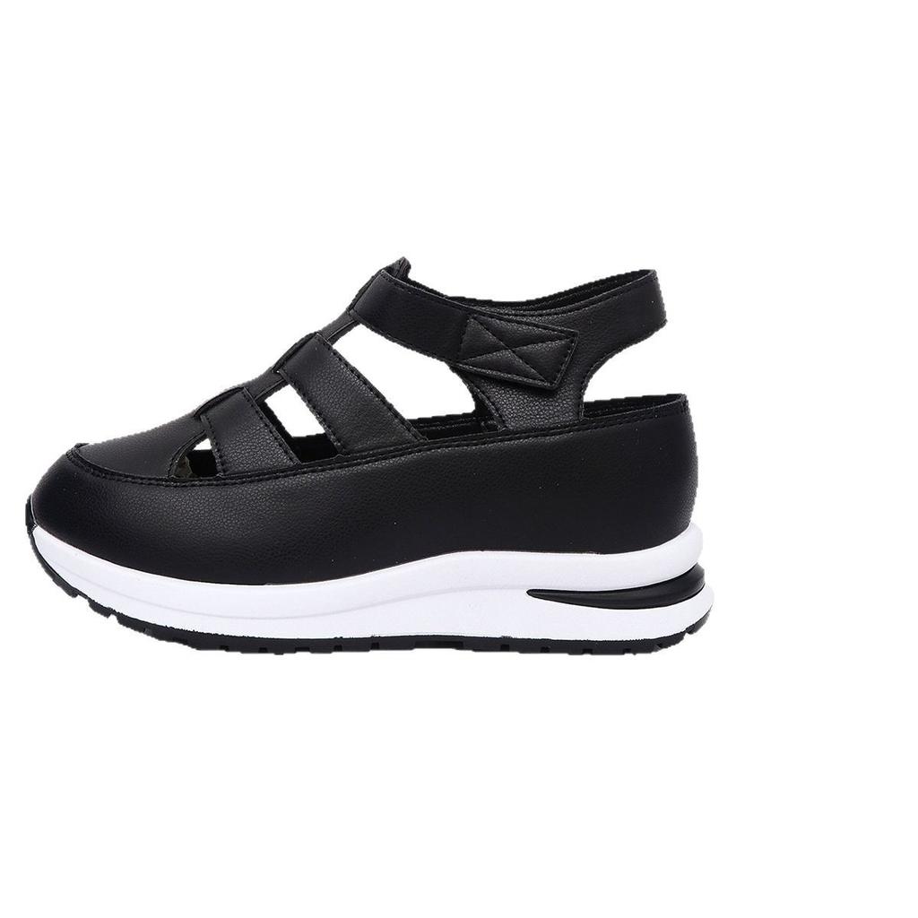 Hollow slope heel casual sandals women's new models, often stable supply slope heel thick sole fish mouth hollowed sandals