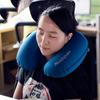 Inflatable U Shaped Travel Pillow With Ice Silk Cover For Adults Comfort And Support
