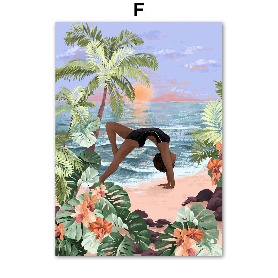 Santorini, Hawaii India Morocco Illustration Wall Art Canvas Painting Abstract Posters And Prints Picture For Living Room Decor