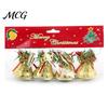 Durable Plastic Base Bell Christmas Ornament with Red Ribbon Bow, Small Jingle Thickened Electroplated Tree Hanging Decoration for Tree, Garland,